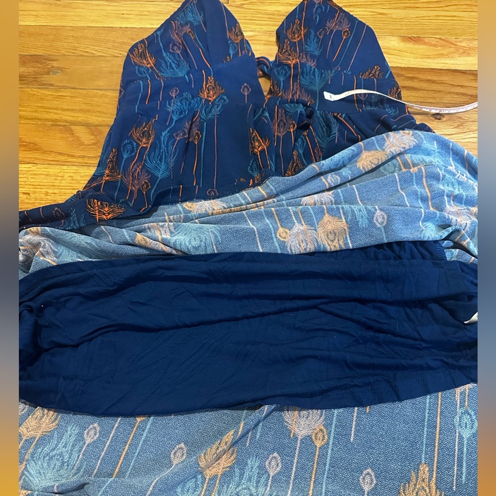 Free People Tropical Daydream Halter Mini Dress Blue Asymmetrical XS - Picture 9 of 9